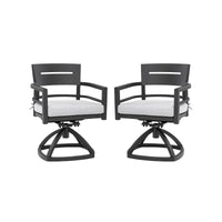 Outdoor Patio Aluminum Swivel Rocker 2PCs with Outdoor-Grade Sunbrella Fabric Cushions, Ember Black