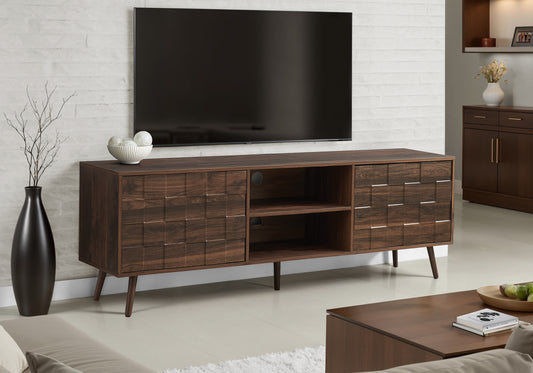 Tv Stand, 72 Inch, Console, Media Entertainment Center, Storage Cabinet, Bedroom, Living Room, Walnut Laminate, Mid Century