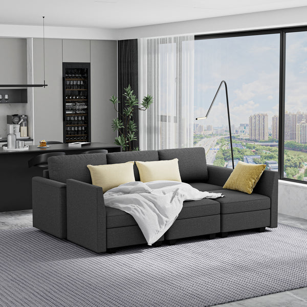 Modern 5-Seater Sectional Sofa with Chaise Lounge, Convertible U Shaped Sofa Couch with with Storage, Comfy Modular Sofa Couch for Bedroom, Living Room, Office