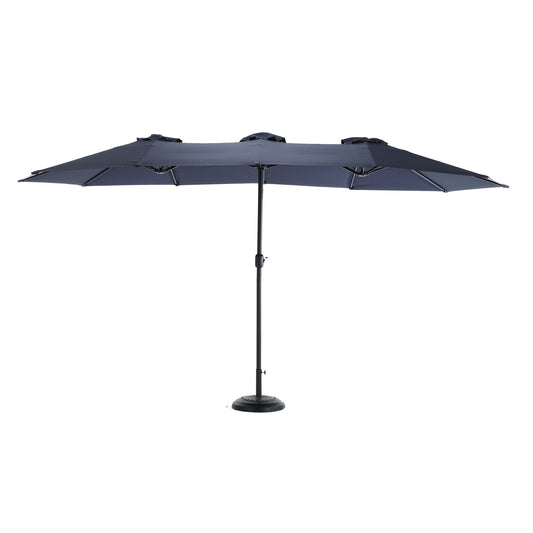 14.8 Ft Double Sided Outdoor Umbrella Rectangular Large with Crank ( Navy blue )(No Base)