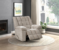 Gentle Rocking Motion Reclining Chair 1pc Light Brown Chenille Upholstery Ultra Comfort Living Room Furniture