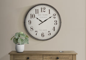 Clocks, 30' Round, Large Oversized, Wall Clock, Brown, Transitional