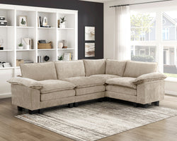 Modern Contemporary 4-Piece Modular Sectional Plush Comfort Taupe Chenille Upholstery Living Room Furniture Durable Plywood