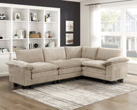 Modern Contemporary 4-Piece Modular Sectional Plush Comfort Taupe Chenille Upholstery Living Room Furniture Durable Plywood