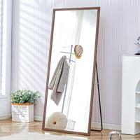 Fourth generation solid wood frame full-length mirror, dressing mirror, bedroom porch, decorative mirror, clothing store, floor standing large mirror, wall mounted. 71 '* 31.5'