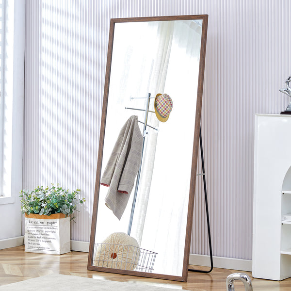 Fourth generation solid wood frame full-length mirror, dressing mirror, bedroom porch, decorative mirror, clothing store, floor standing large mirror, wall mounted. 71 '* 31.5'